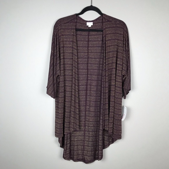 LuLaRoe Sweaters - LuLaRoe Lindsay Cardigan in purple/gold size small